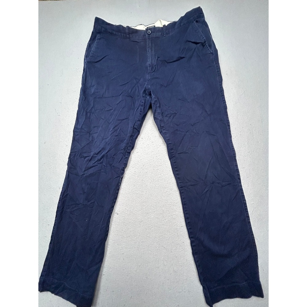 J.CREW Flex Straight Pants Cotton Elastane Navy Blue W36 L32 Mens